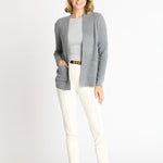 Waffle Stitch Cardigan Sweater with Pocket, Medium Grey Heather - DressbarnCardigans & Completers