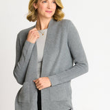 Waffle Stitch Cardigan Sweater with Pocket, Medium Grey Heather - DressbarnCardigans & Completers