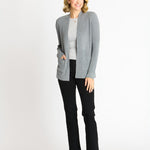 Waffle Stitch Cardigan Sweater with Pocket, Medium Grey Heather - DressbarnCardigans & Completers