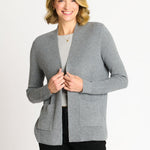 Waffle Stitch Cardigan Sweater with Pocket, Medium Grey Heather - DressbarnCardigans & Completers