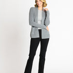 Waffle Stitch Cardigan Sweater with Pocket, Medium Grey Heather - DressbarnCardigans & Completers