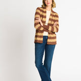 Wave Stripe J - Pocket Cardigan Sweater, Caramel Heather - DressbarnCardigans & Completers