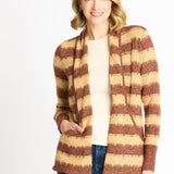 Wave Stripe J - Pocket Cardigan Sweater, Caramel Heather - DressbarnCardigans & Completers