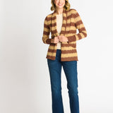 Wave Stripe J - Pocket Cardigan Sweater, Caramel Heather - DressbarnCardigans & Completers