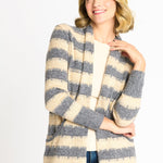 Wave Stripe J - Pocket Cardigan Sweater, Light Heather - DressbarnCardigans & Completers