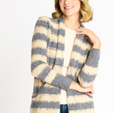 Wave Stripe J - Pocket Cardigan Sweater, Light Heather - DressbarnCardigans & Completers