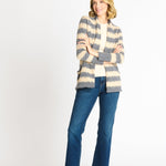 Wave Stripe J - Pocket Cardigan Sweater, Light Heather - DressbarnCardigans & Completers