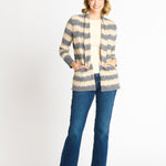 Wave Stripe J - Pocket Cardigan Sweater, Light Heather - DressbarnCardigans & Completers