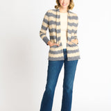 Wave Stripe J - Pocket Cardigan Sweater, Light Heather - DressbarnCardigans & Completers