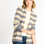 Wave Stripe J - Pocket Cardigan Sweater, Light Heather - DressbarnCardigans & Completers