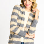 Wave Stripe J - Pocket Cardigan Sweater, Light Heather - DressbarnCardigans & Completers