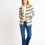 Wave Stripe J - Pocket Cardigan Sweater, Light Heather - DressbarnCardigans & Completers