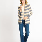 Wave Stripe J - Pocket Cardigan Sweater, Light Heather - DressbarnCardigans & Completers