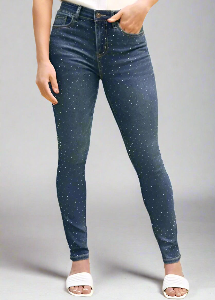 Westport 5 Pocket High Rise Rhinestone Skinny Jeans - DressbarnDenim