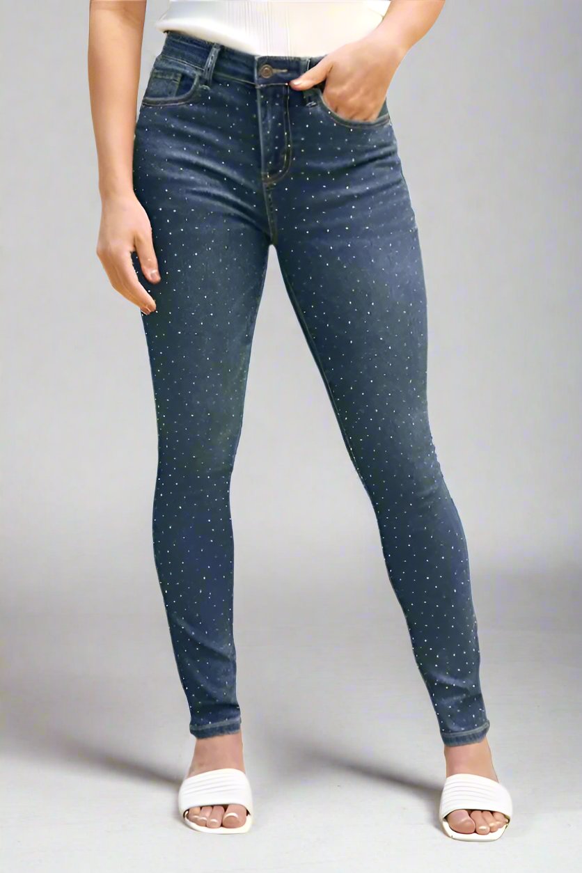 Westport 5 Pocket High Rise Rhinestone Skinny Jeans - DressbarnDenim