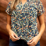 Westport Floral "To Tie Or Not To Tie" Blouse - DressbarnShirts & Blouses