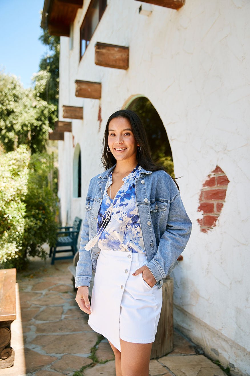 Westport High Rise Button - Down Skort - DressbarnShorts & Capris