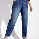 Westport Knit Denim Weekender Pant with Pockets and Drawstring Waist - DressbarnPants