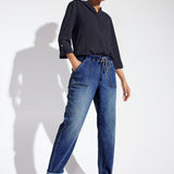 Westport Knit Denim Weekender Pant with Pockets and Drawstring Waist - DressbarnPants