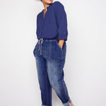 Westport Knit Denim Weekender Pant with Pockets and Drawstring Waist - Plus - DressbarnPants