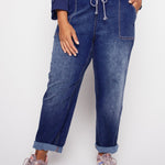 Westport Knit Denim Weekender Pant with Pockets and Drawstring Waist - Plus - DressbarnPants