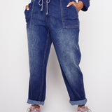 Westport Knit Denim Weekender Pant with Pockets and Drawstring Waist - Plus - DressbarnPants