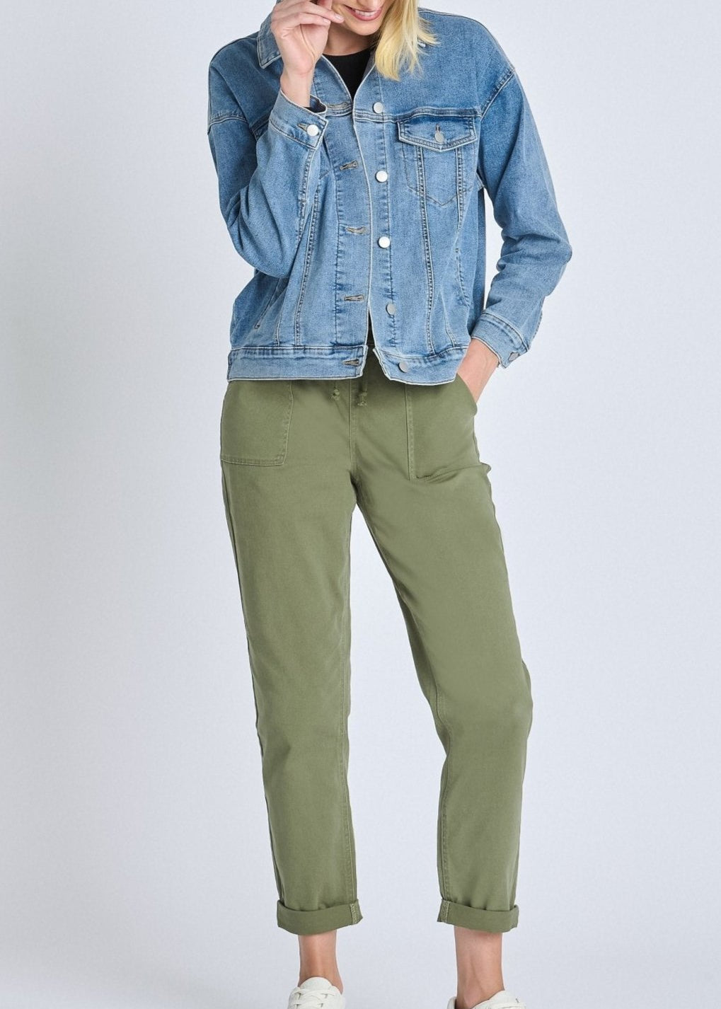 Westport Olive Weekender Twill Jogger - Plus - DressbarnDenim