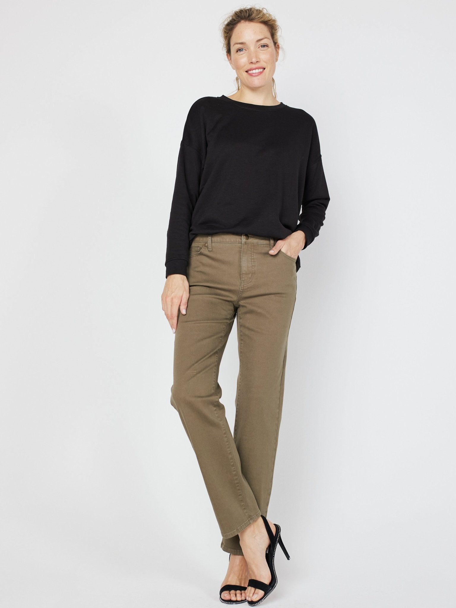 Westport Signature 5 Pocket Colored Denim Straight Leg Jean - DressbarnClothing