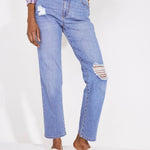 Westport Signature Straight Leg Jeans with Destruction - DressbarnApparel
