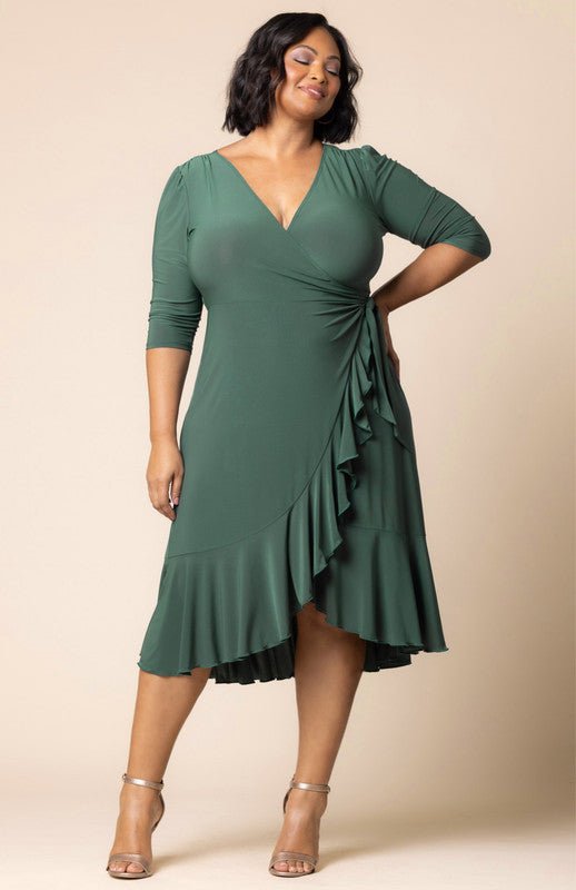 Kiyonna Women's Plus Size Whimsy Wrap Dress - Navy Kiyonna Women's Plus Size Whimsy Wrap Dress - Navy