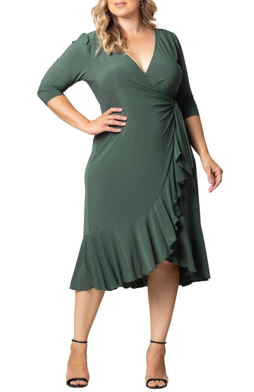 Kiyonna Women's Plus Size Whimsy Wrap Dress - Navy Kiyonna Women's Plus Size Whimsy Wrap Dress - Navy