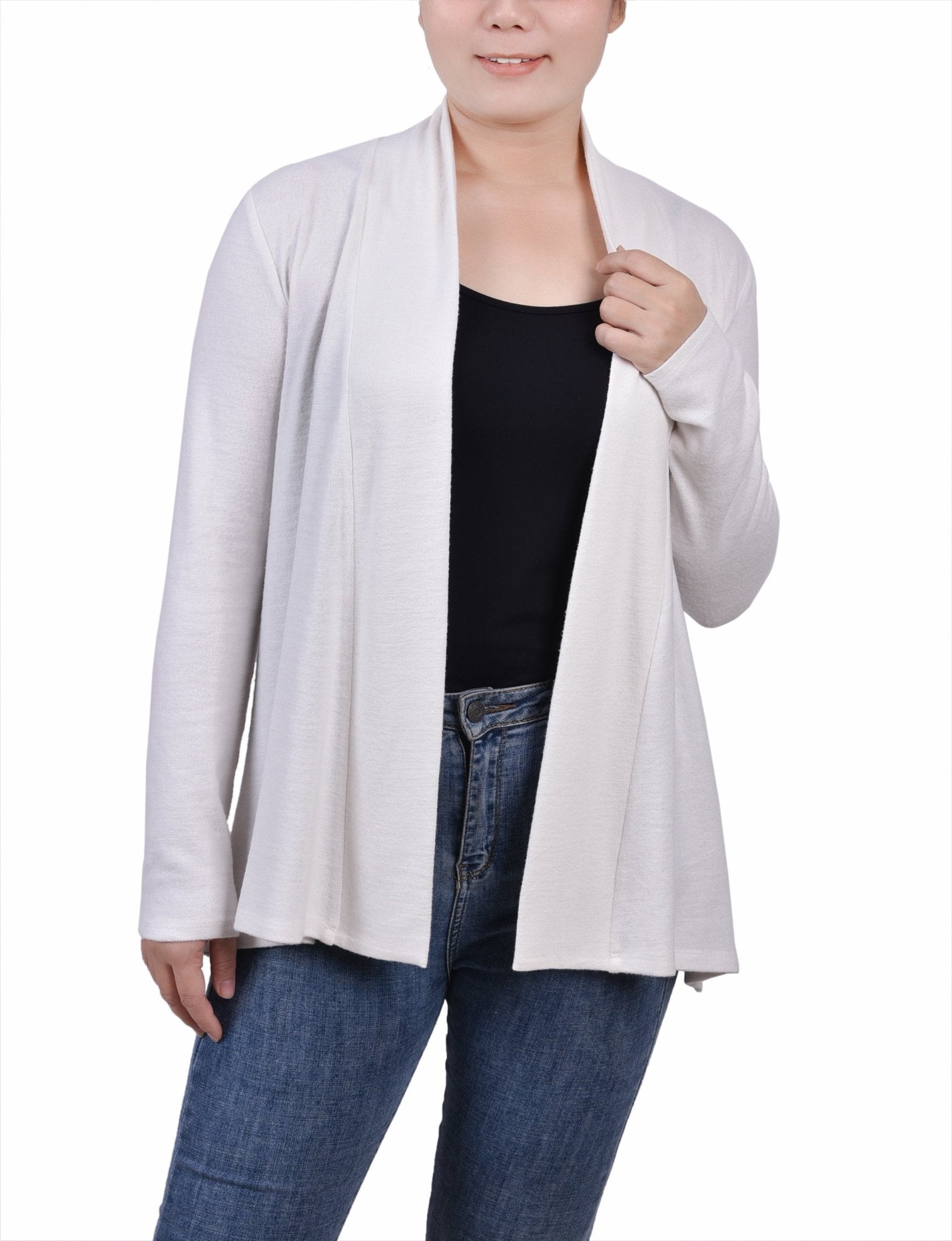 White Long Sleeve Swing Cardigan - DressbarnCardigans & Completers