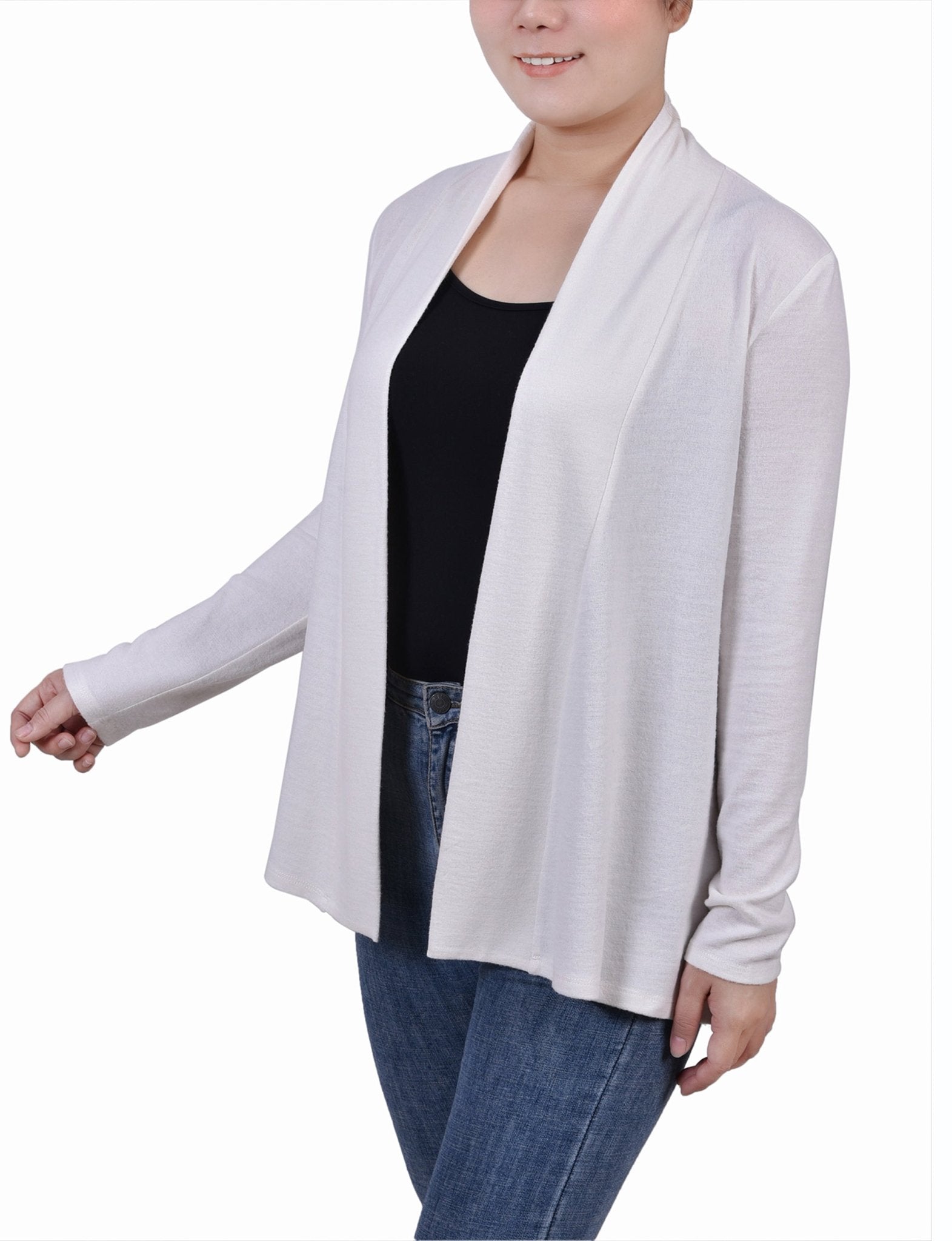 White Long Sleeve Swing Cardigan - DressbarnCardigans & Completers