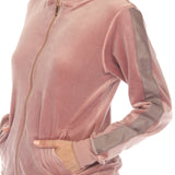 White Mark Women's 2-Piece Velour with Faux Leather Stripe - DressbarnOutfit Sets