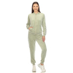 White Mark Women's 2-Piece Velour with Faux Leather Stripe - DressbarnOutfit Sets