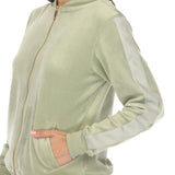 White Mark Women's 2-Piece Velour with Faux Leather Stripe - DressbarnOutfit Sets