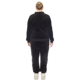 White Mark Women's 2-Piece Velour with Faux Leather Stripe - Plus - DressbarnOutfit Sets