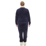 White Mark Women's 2-Piece Velour with Faux Leather Stripe - Plus - DressbarnOutfit Sets