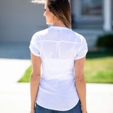 White Textured Button Front Shirt - DressbarnShirts & Blouses