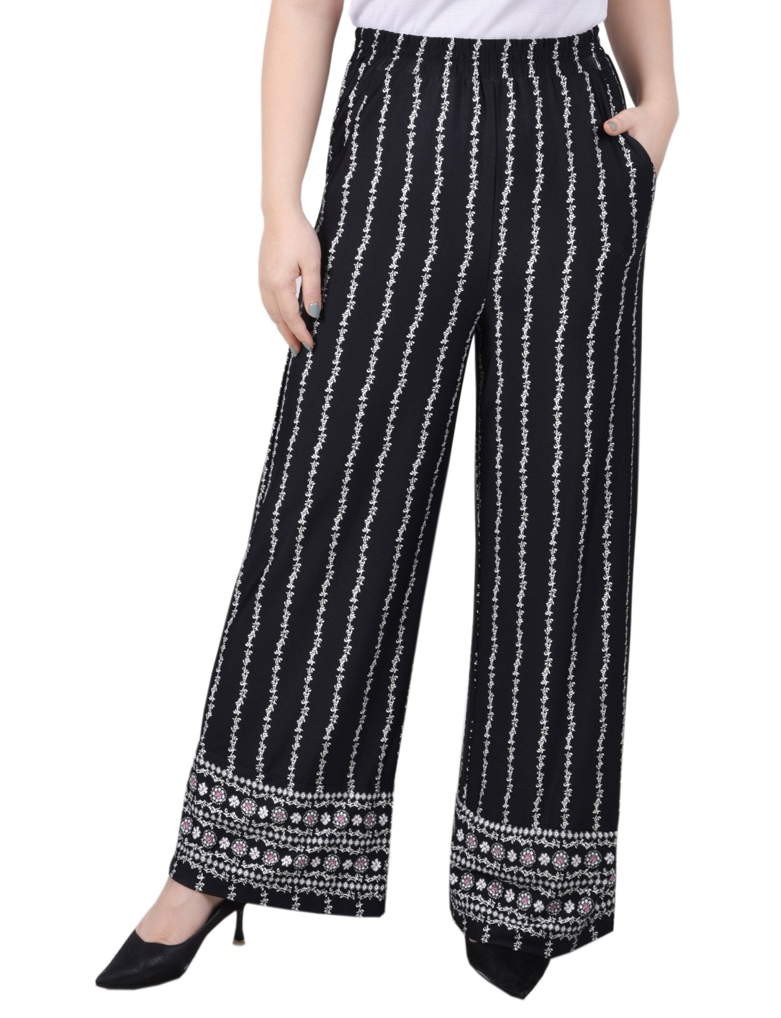 Wide Leg Pull On Pant - Petite - DressbarnPants