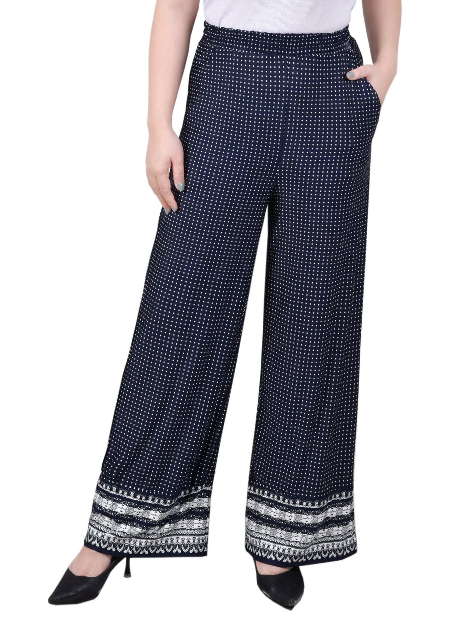 Wide Leg Pull On Pant - Petite - DressbarnPants