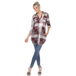 Women's Classic Plaid Tunic Shirt - DressbarnShirts & Blouses