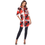 Women's Classic Plaid Tunic Shirt - DressbarnShirts & Blouses