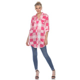 Women's Classic Plaid Tunic Shirt - DressbarnShirts & Blouses