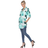 Women's Classic Plaid Tunic Shirt - DressbarnShirts & Blouses