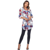 Women's Classic Plaid Tunic Shirt - DressbarnShirts & Blouses