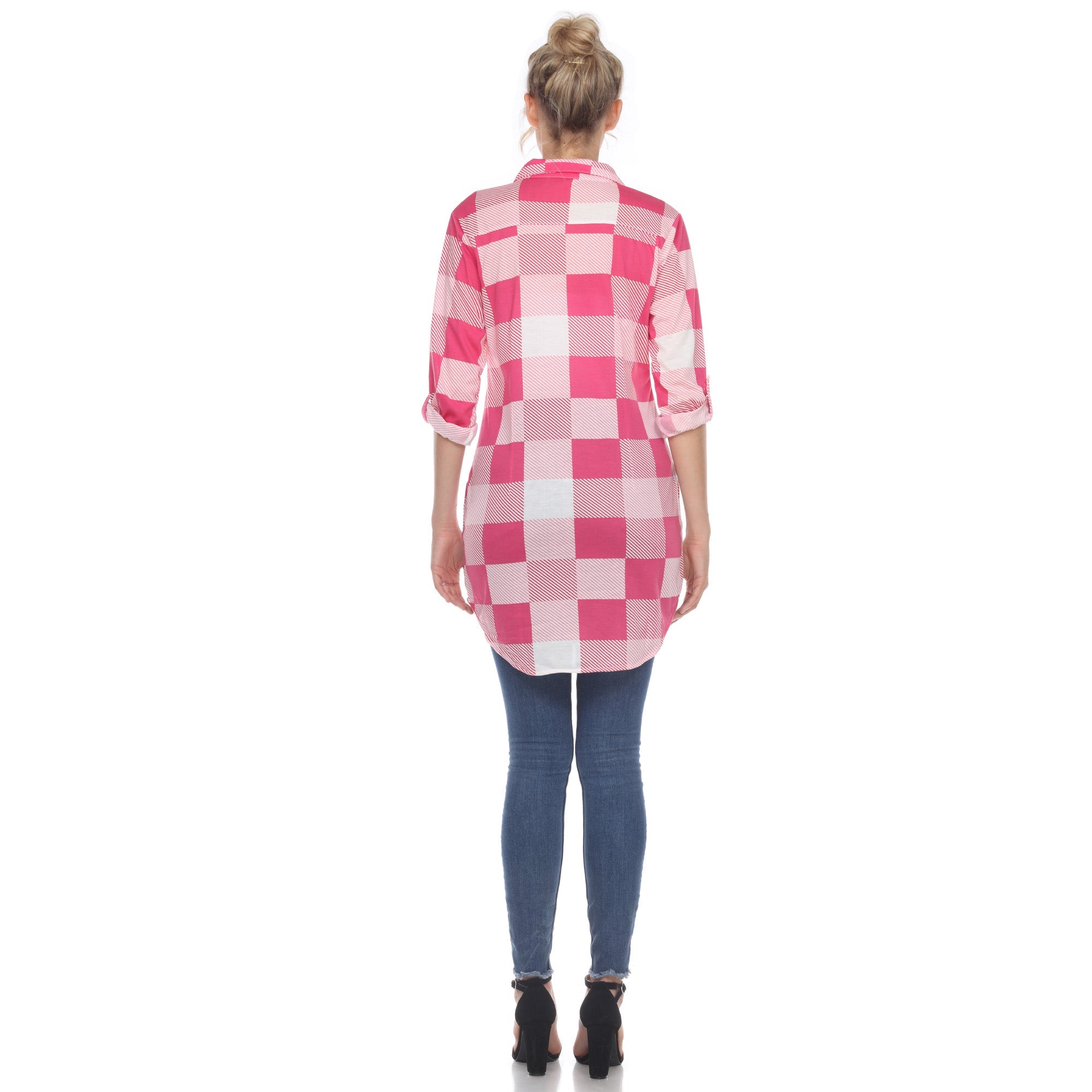 Women's Classic Plaid Tunic Shirt - DressbarnShirts & Blouses