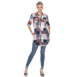 Women's Classic Plaid Tunic Shirt - DressbarnShirts & Blouses