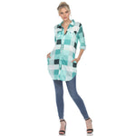 Women's Classic Plaid Tunic Shirt - DressbarnShirts & Blouses