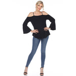 Women's Cold Shoulder Ruffle Sleeve Top - DressbarnShirts & Blouses